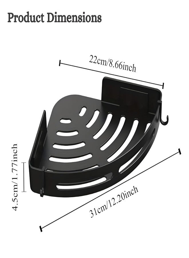 iSTAR Self-Adhesive Wall Mount Bathroom Corner Shelf Rack Organizer | Plastic Storage Shelves for Toiletries, Accessories & Kitchen Use - Black (1) - Image 5